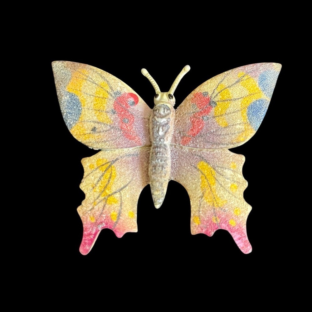Brooch, Vintage Butterfly, Made in Korea, Muted Colors, Brass, Bohemian